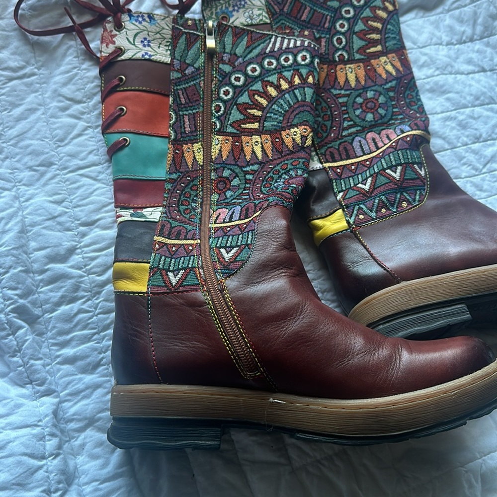 Socofy zipper boots size 8 - Picture 2 of 6